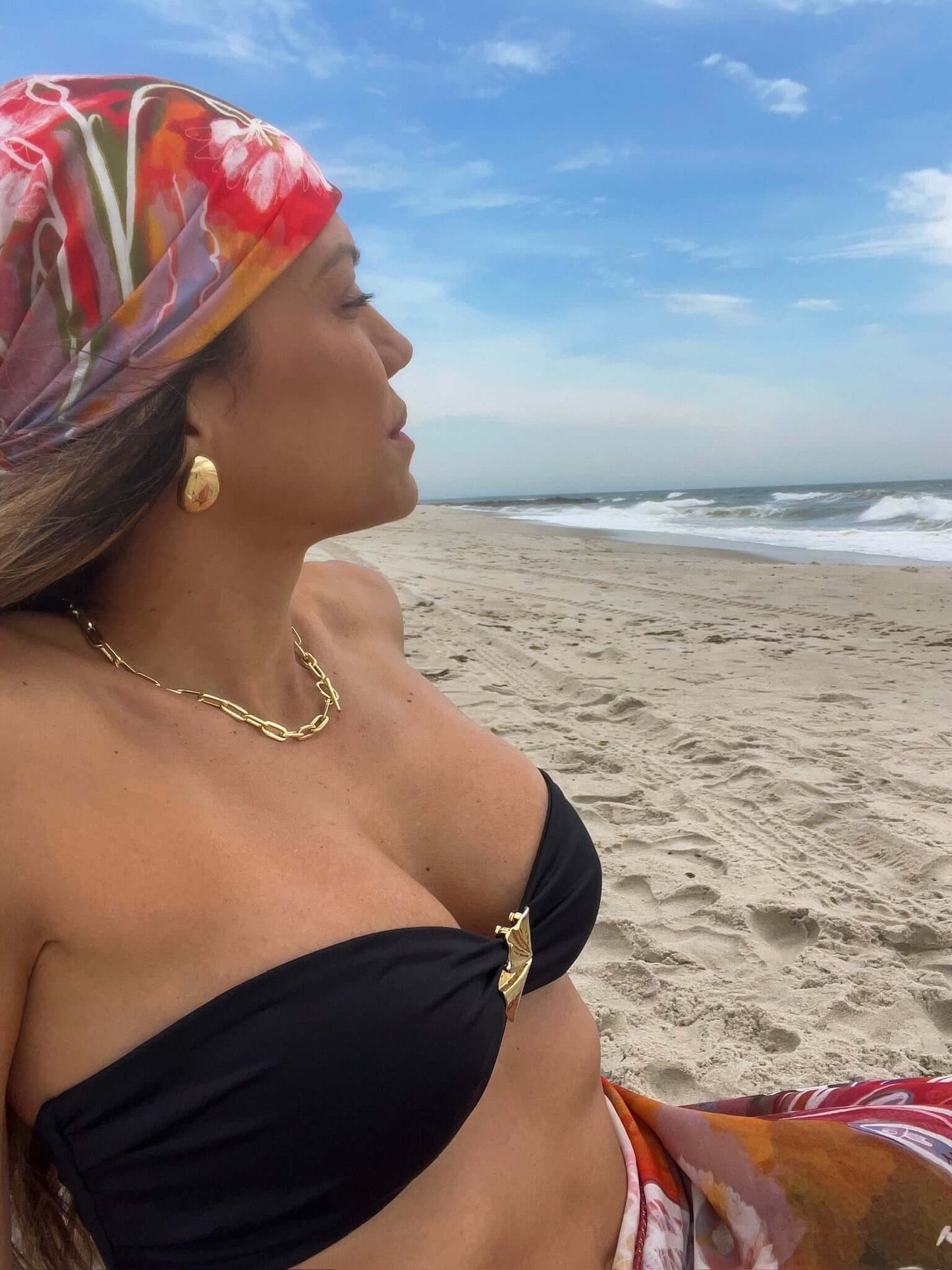 Georgina Bandeau Bikini Top – Black