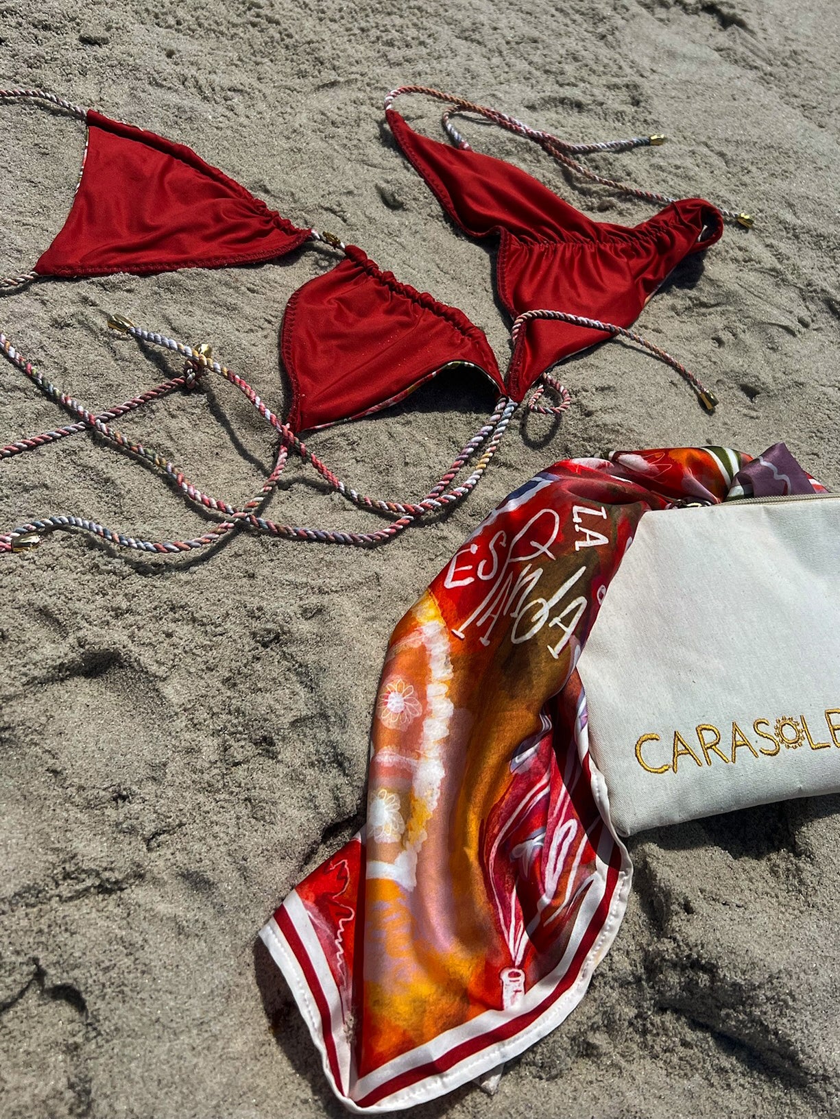 Elsa Reversible Bikini Bottom – Rust Red/La Española Print