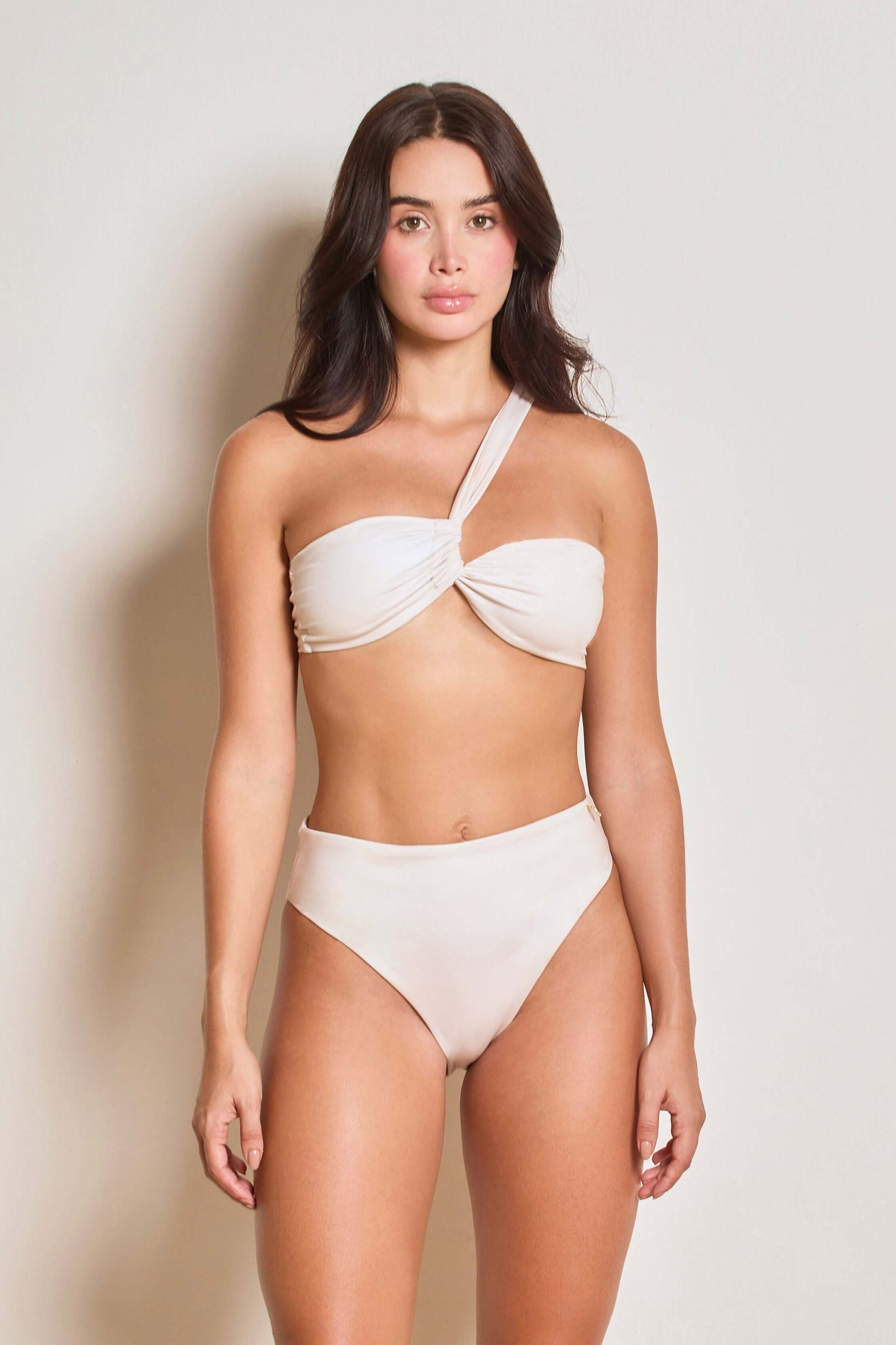 Josefa White Bikini Bottom | High-Waisted, Fully Lined, Non-See-Through