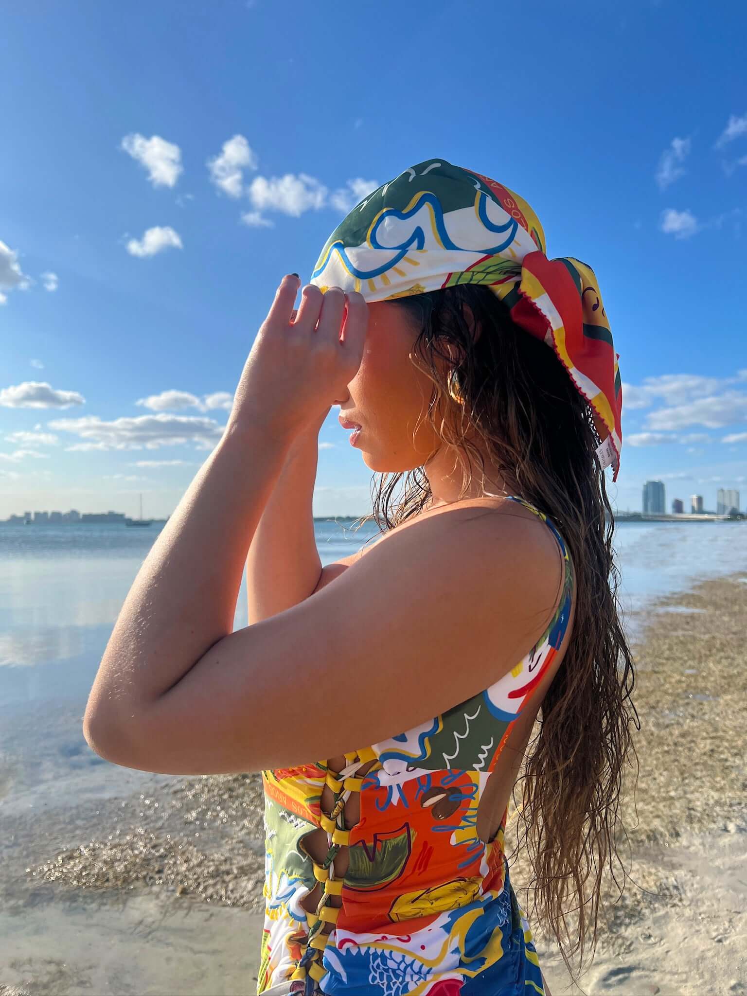 Kalamary Bandana – Embroidered Hair Wrap in Exclusive Print