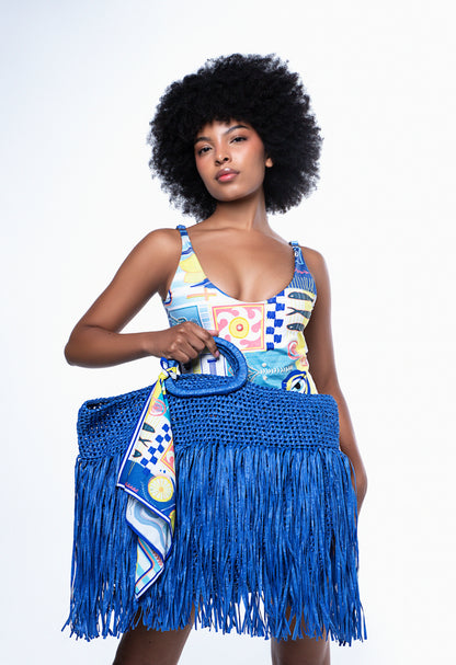 The Goddess Tote  |  1-of-1 Hand-Woven Raffia Fringe Tote
