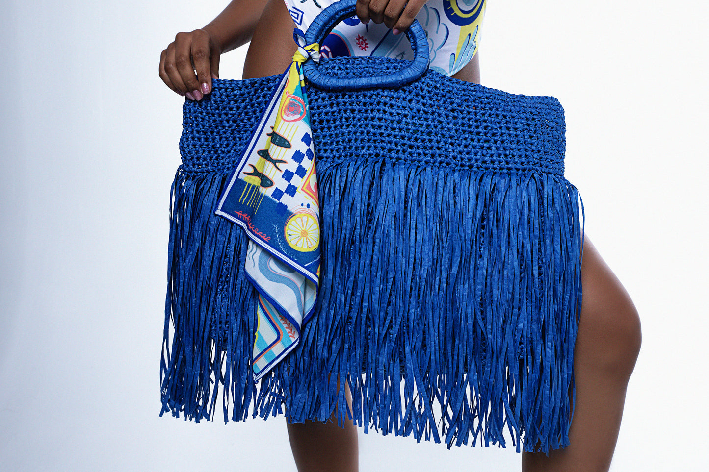 The Goddess Tote  |  1-of-1 Hand-Woven Raffia Fringe Tote