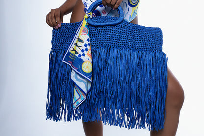 The Goddess Tote  |  1-of-1 Hand-Woven Raffia Fringe Tote