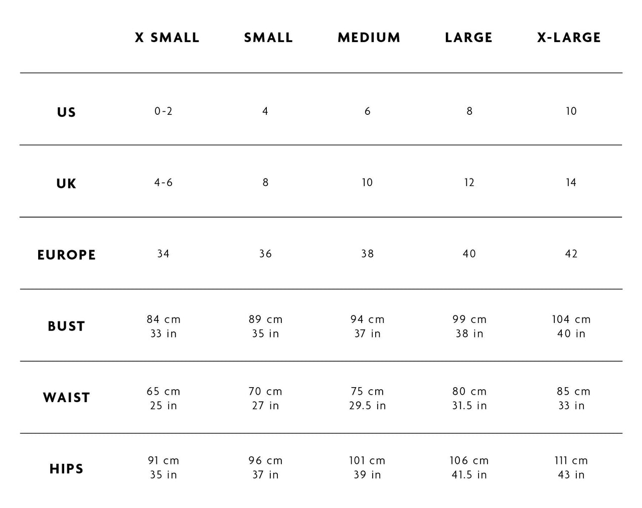 Size Chart – Carasoles